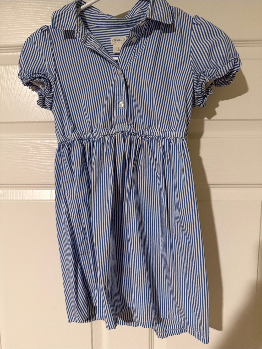 Crewcuts Blue and White Striped Cotton Shirt Dress